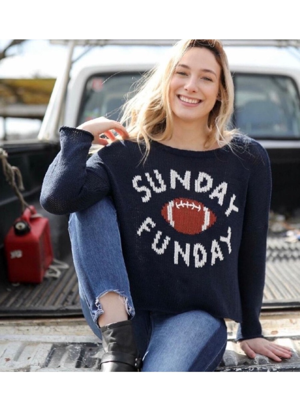 WOODEN SHIPS Sunday Funday Football Sweater